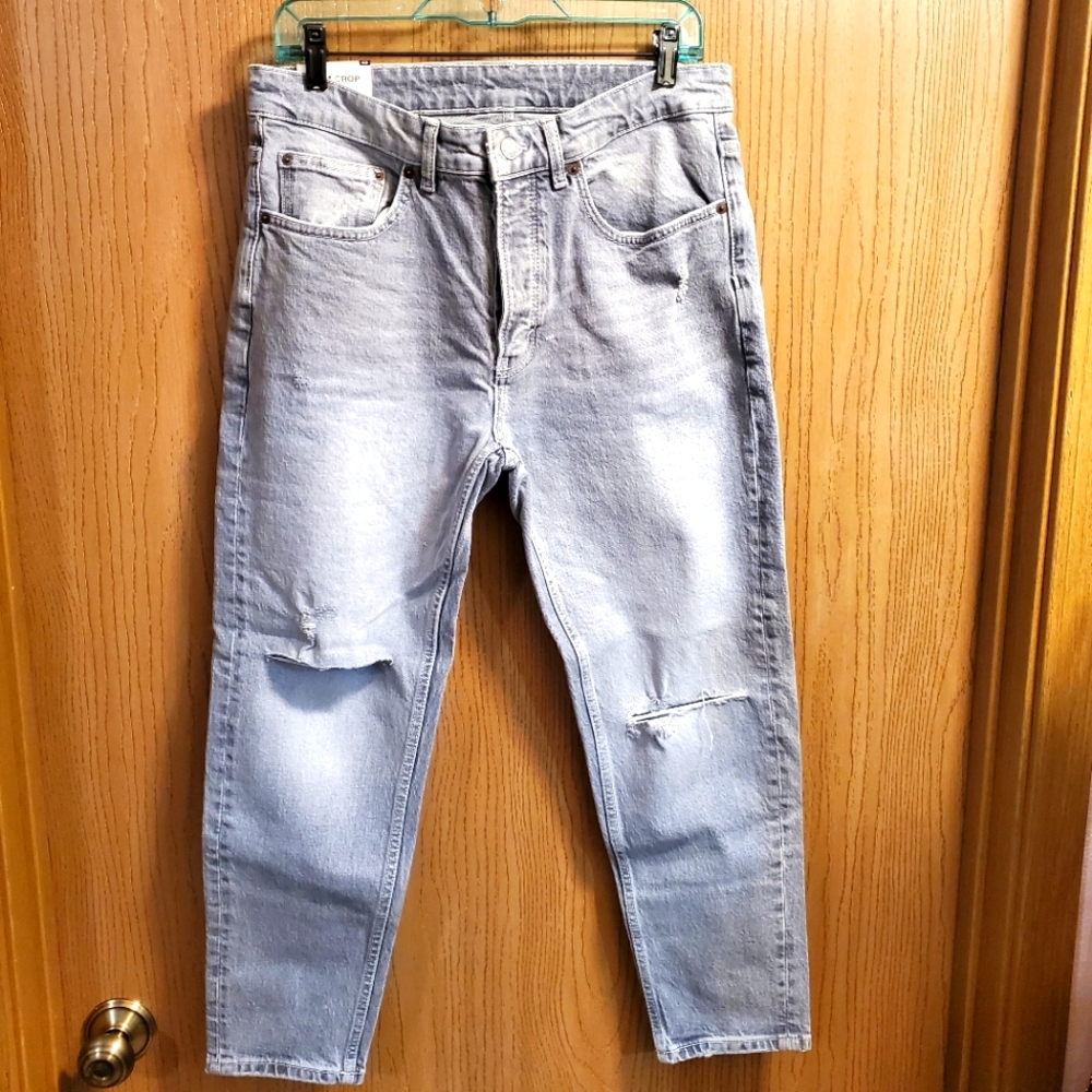 NWT ZARA Slim Crop Men's Light Gray Jeans USA size 32